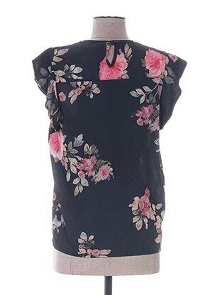 Top coupe fluide manches courtes noir QUATTRO femme