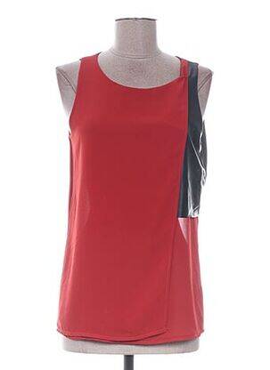 Top coupe fluide sans manche orange QUATTRO femme