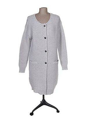 Gilet manches longues col rond gris ROSE TONKA femme