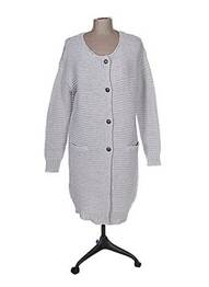 Gilet manches longues resserrée sur le bas gris ROSE TONKA femme