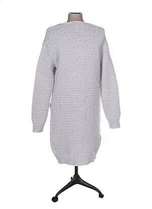 Gilet manches longues col rond gris ROSE TONKA femme