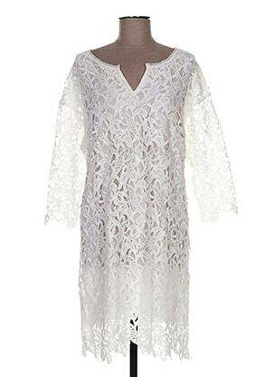 Robe courte manches 3/4 manches 3/4 beige ROSE TONKA femme