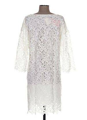 Robe courte manches 3/4 manches 3/4 beige ROSE TONKA femme