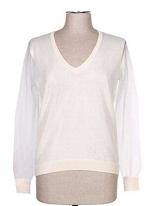 Pull col v manches longues beige ROSE TONKA femme