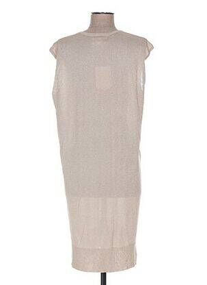 Robe pull resserrée sur le bas manches courtes beige ROSE TONKA femme