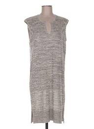 Robe pull col v manches courtes beige ROSA TAPIOCA femme