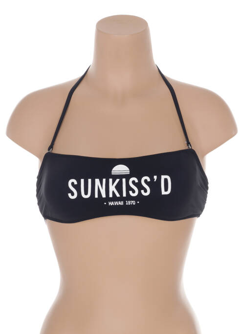 Haut de maillot de bain fermeture liens à nouer haut soutien-gorge moulé noir BANANA MOON femme