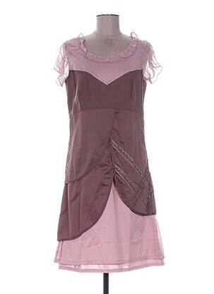 Robe mi-longue manches courtes manches courtes rose ALL BEAUTIFUL femme
