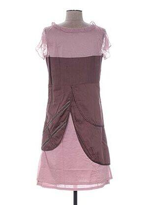 Robe mi-longue manches courtes manches courtes rose ALL BEAUTIFUL femme