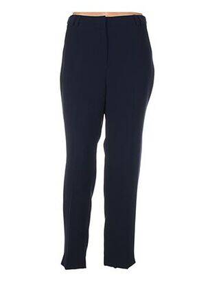 Pantalon droit fermeture zippée sous rabat avec crochet taille normale bleu JEAN DELFIN femme