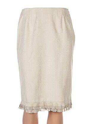 Jupe mi-longue coupe droite évasée sur le bas beige LEA ROME femme