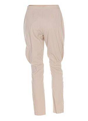 Pantalon 7/8 fermeture zippée sous rabat avec crochet taille normale beige PHILIPPE ADEC femme