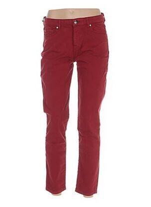 Pantalon slim taille basse taille basse rouge MENSI COLLEZIONE femme
