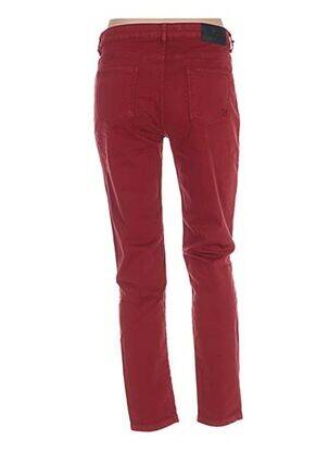 Pantalon slim taille basse taille basse rouge MENSI COLLEZIONE femme