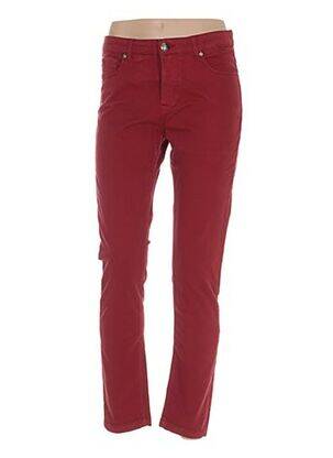 Pantalon slim taille basse taille basse rouge MENSI COLLEZIONE femme