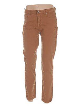 Pantalon slim taille basse taille basse marron MENSI COLLEZIONE femme