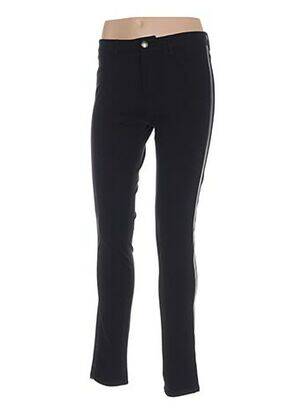 Pantalon slim taille haute taille haute noir MENSI COLLEZIONE femme