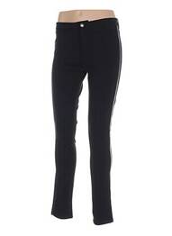 Pantalon slim poches taille haute noir MENSI COLLEZIONE femme