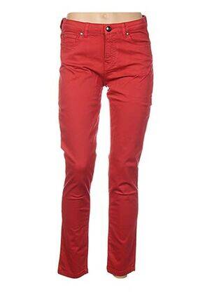 Pantalon slim taille basse taille basse rouge MENSI COLLEZIONE femme