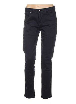 Pantalon slim taille basse taille basse bleu MENSI COLLEZIONE femme