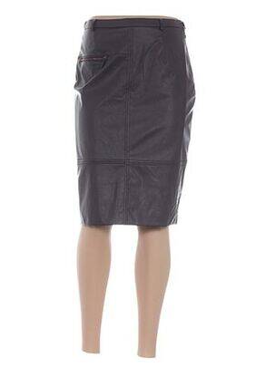 Jupe mi-longue fermeture zip latéral marron PAUPORTÉ femme