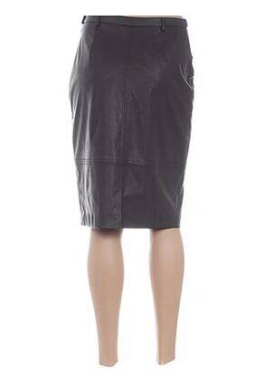 Jupe mi-longue fermeture zip latéral marron PAUPORTÉ femme
