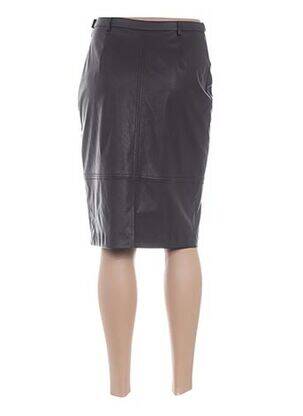 Jupe mi-longue fermeture zip latéral marron PAUPORTÉ femme