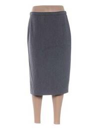 Jupe mi-longue taille à pinces gris PAUPORTÉ femme