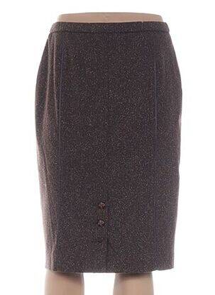 Jupe mi-longue taille élastique marron PAUPORTÉ femme