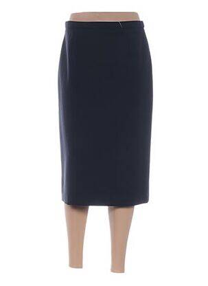 Jupe mi-longue taille à pinces bleu PAUPORTÉ femme
