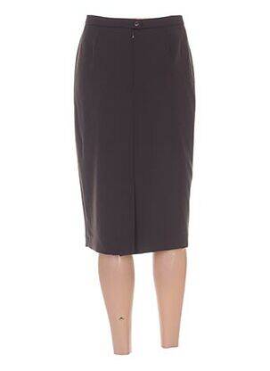 Jupe mi-longue stretch marron WEINBERG femme