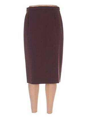 Jupe mi-longue stretch marron WEINBERG femme
