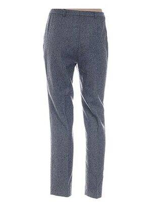 Pantalon droit fermeture zippée sous rabat boutonné bleu WEINBERG femme