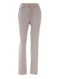 Pantalon droit taille haute taille haute gris WEINBERG femme