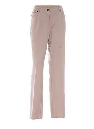 Pantalon droit fermeture zippée sous rabat boutonné taille normale beige WEINBERG femme