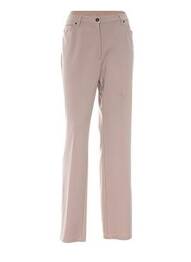 Pantalon droit fermeture zippée sous rabat boutonné taille normale beige WEINBERG femme