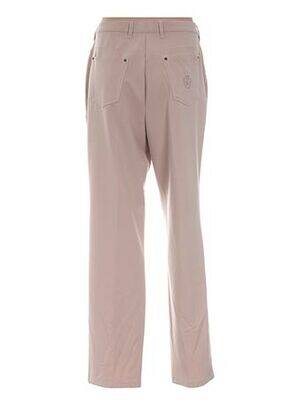 Pantalon droit fermeture zippée sous rabat boutonné taille normale beige WEINBERG femme