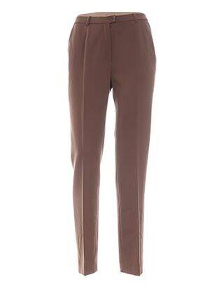 Pantalon droit taille à pinces taille haute marron WEINBERG femme