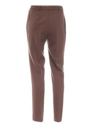 Pantalon droit taille à pinces taille haute marron WEINBERG femme