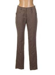Pantalon droit fermeture zippée sous rabat boutonné taille normale beige PAUPORTÉ femme