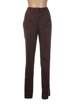 Pantalon droit fermeture zippée sous rabat boutonné taille normale marron PAUPORTÉ femme
