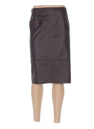 Jupe mi-longue fermeture zip latéral marron PAUPORTÉ femme