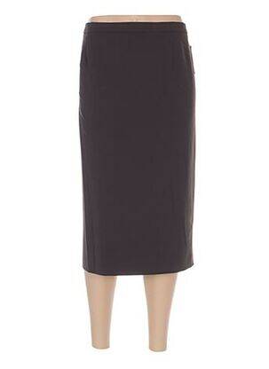 Jupe mi-longue coupe droite marron WEINBERG femme