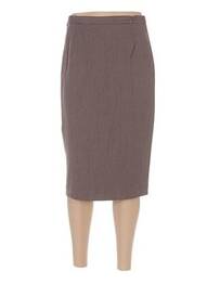Jupe mi-longue coupe droite marron WEINBERG femme
