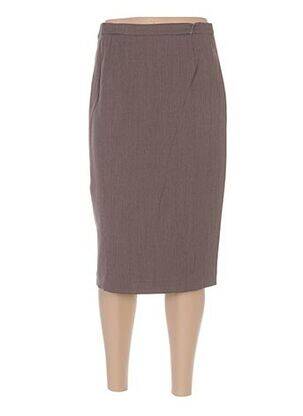 Jupe mi-longue coupe droite marron WEINBERG femme