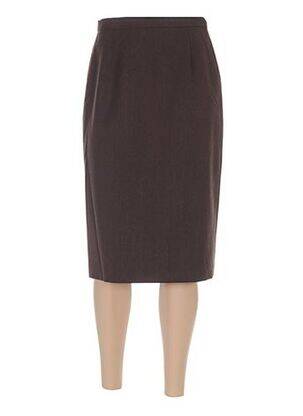 Jupe mi-longue coupe droite marron WEINBERG femme