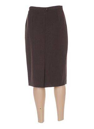 Jupe mi-longue coupe droite marron WEINBERG femme