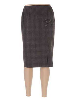Jupe mi-longue coupe droite marron WEINBERG femme