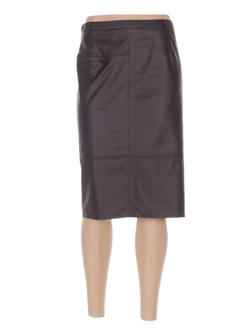 Jupe mi-longue fermeture zip latéral marron PAUPORTÉ femme