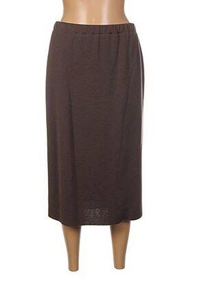 Jupe mi-longue coupe droite marron PAUPORTÉ femme